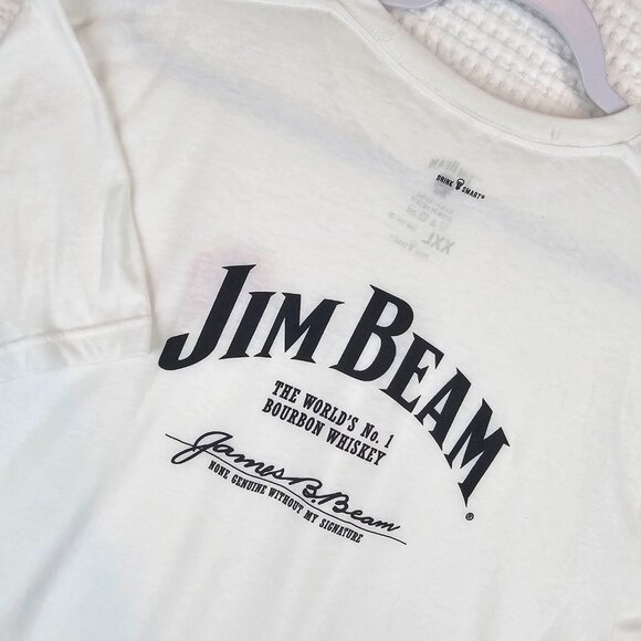 Jim Beam White T-Shirt World's No.1 Bourbon Whisky Men's Size XXL 2XL soft - Picture 1 of 10